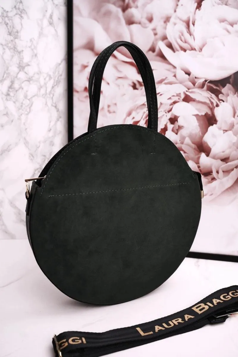 Boto Okrągła Torebka Z Odpinanym Paskiem LAURA BIAGGI Butelkowa Zieleń