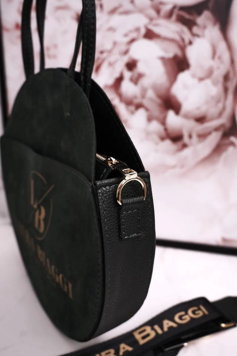 Boto Okrągła Torebka Z Odpinanym Paskiem LAURA BIAGGI Butelkowa Zieleń