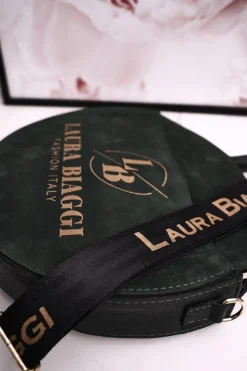 Boto Okrągła Torebka Z Odpinanym Paskiem LAURA BIAGGI Butelkowa Zieleń