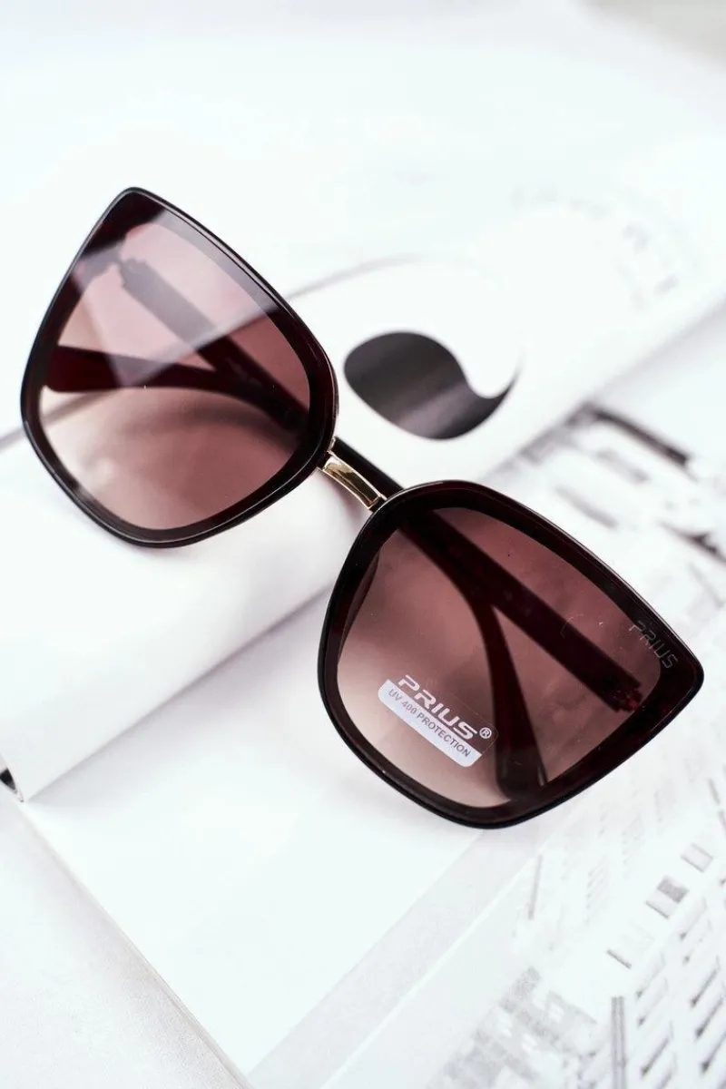 Discount PRIUS Okulary Brązowe Przeciwsłoneczne PR-V14 Brązowy Gradient