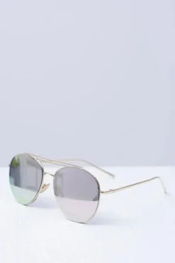 Outlet Okulary PRE-42 Złote Lustrzane Okulary