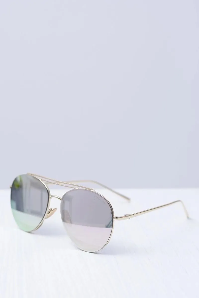 Outlet Okulary PRE-42 Złote Lustrzane Okulary