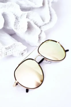 Okulary>PRIUS Okulary Przeciwsłoneczne Aviatory Z Polaryzacją Różowo-Żółte