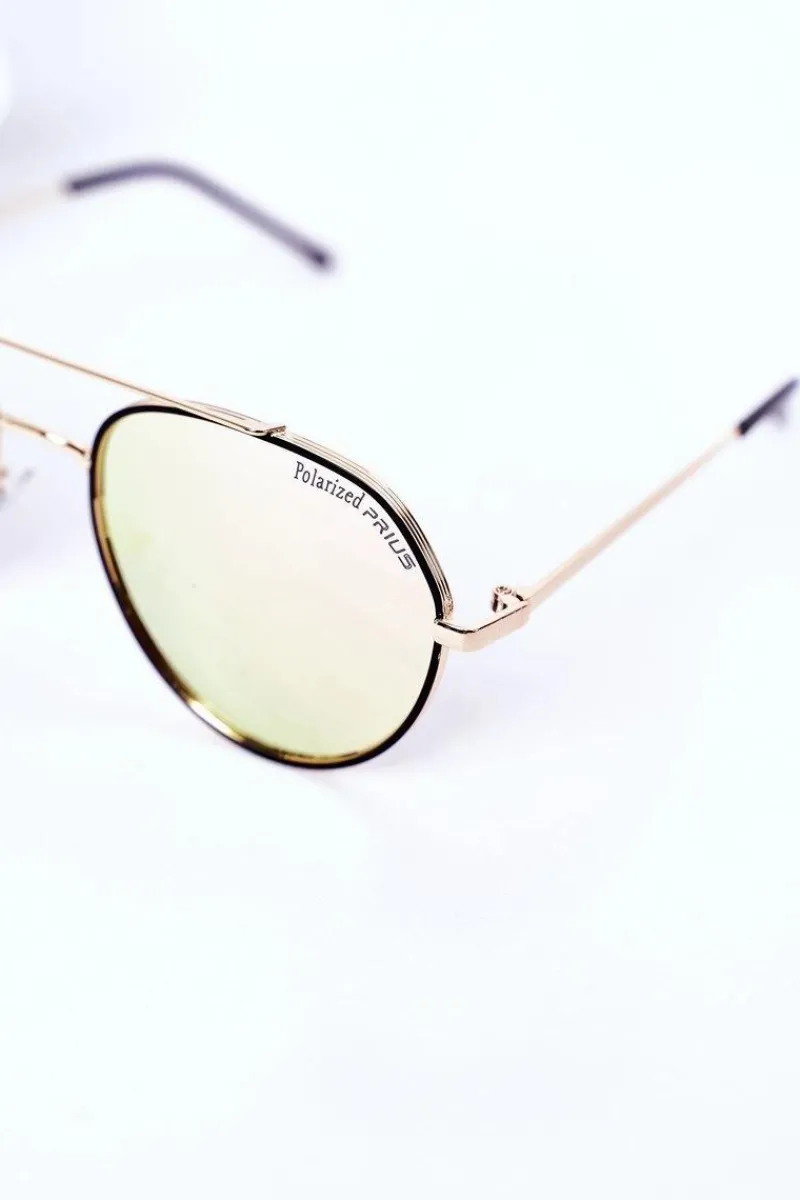 Okulary>PRIUS Okulary Przeciwsłoneczne Aviatory Z Polaryzacją Różowo-Żółte