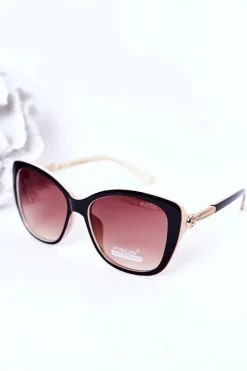 Outlet Okulary Przeciwsłoneczne Beżowo-Brązowe Ombre Okulary