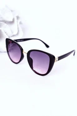 Okulary>PRIUS Okulary Przeciwsłoneczne Butterfly Czarne Z Różowym Ombre