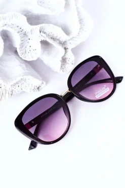 Okulary>PRIUS Okulary Przeciwsłoneczne Butterfly Czarne Z Różowym Ombre