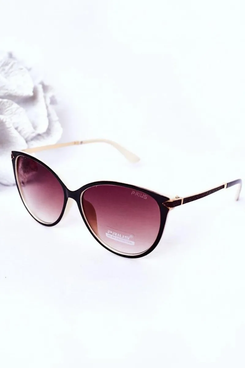 Clearance Okulary Przeciwsłoneczne Brązowo-Beżowe Ombre Okulary