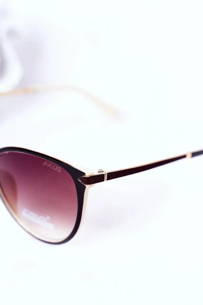 Clearance Okulary Przeciwsłoneczne Brązowo-Beżowe Ombre Okulary