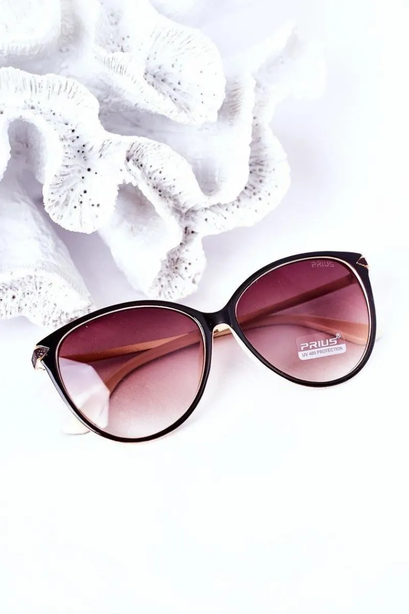 Clearance Okulary Przeciwsłoneczne Brązowo-Beżowe Ombre Okulary