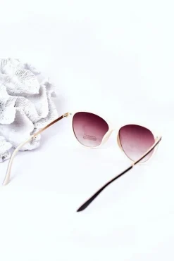 Clearance Okulary Przeciwsłoneczne Brązowo-Beżowe Ombre Okulary