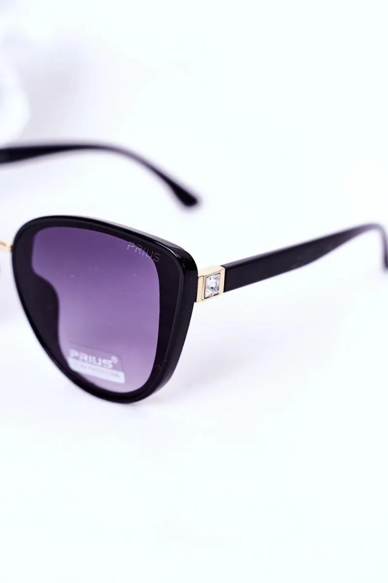 Sale PRIUS Okulary Przeciwsłoneczne Butterfly Czarne Z Grafitowym Ombre