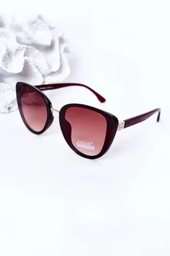 Outlet Okulary Przeciwsłoneczne Butterfly Brązowe Ombre Okulary