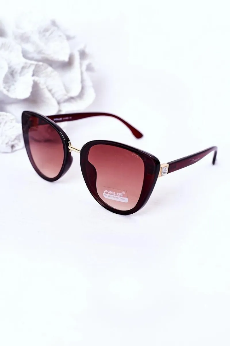 Outlet Okulary Przeciwsłoneczne Butterfly Brązowe Ombre Okulary