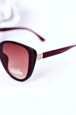 Outlet Okulary Przeciwsłoneczne Butterfly Brązowe Ombre Okulary