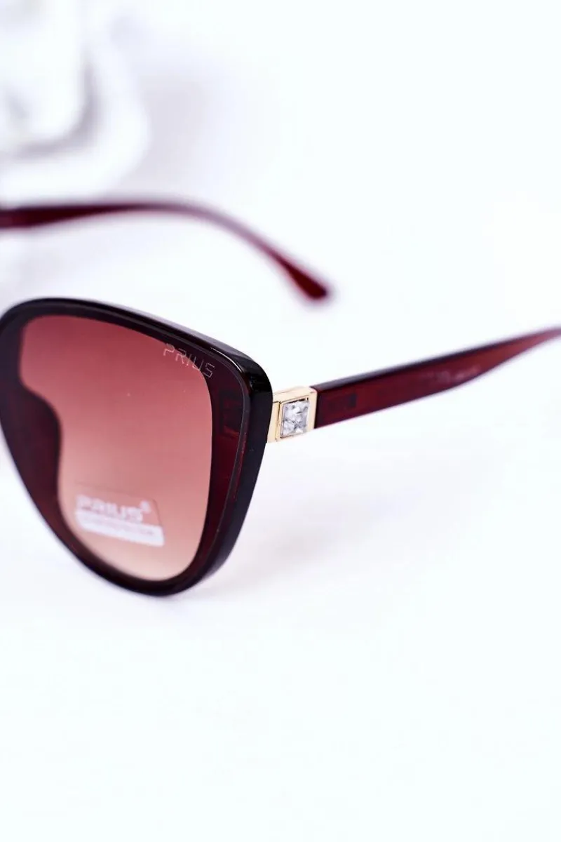 Outlet Okulary Przeciwsłoneczne Butterfly Brązowe Ombre Okulary