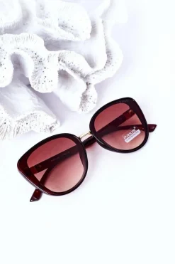 Outlet Okulary Przeciwsłoneczne Butterfly Brązowe Ombre Okulary