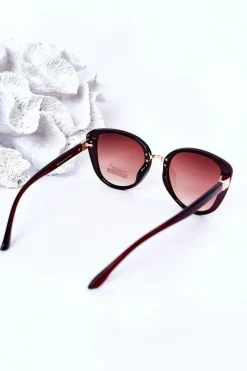 Outlet Okulary Przeciwsłoneczne Butterfly Brązowe Ombre Okulary