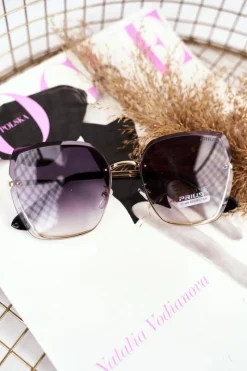 Okulary>PRIUS Okulary Przeciwsłoneczne Czarne PRE-34 Złote Zielony Gradient