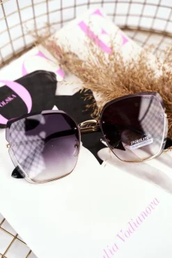 Sale PRIUS Okulary Przeciwsłoneczne Czarne PRE-34 Złote Gradient