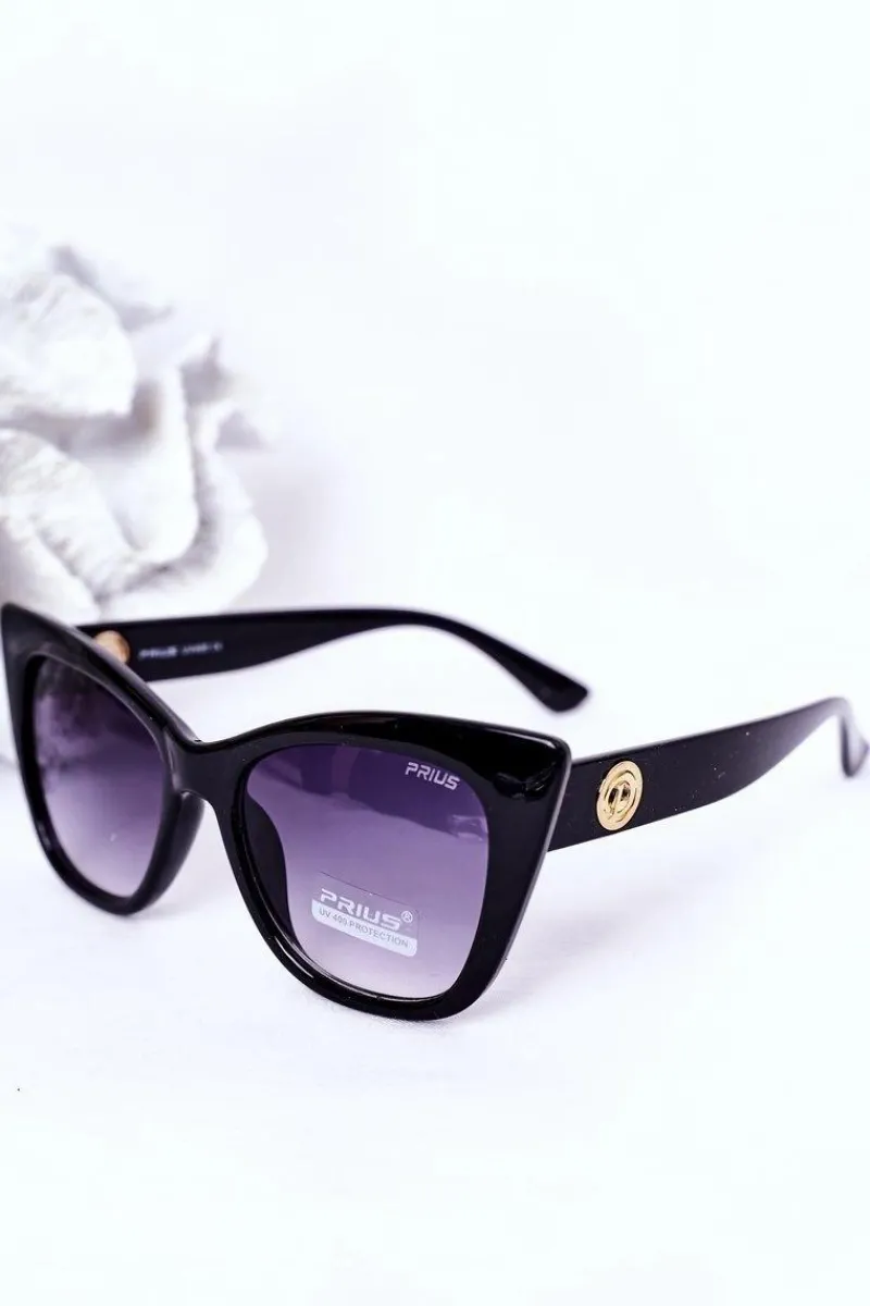 Best PRIUS Okulary Przeciwsłoneczne Cat Eye Czarne Ombre