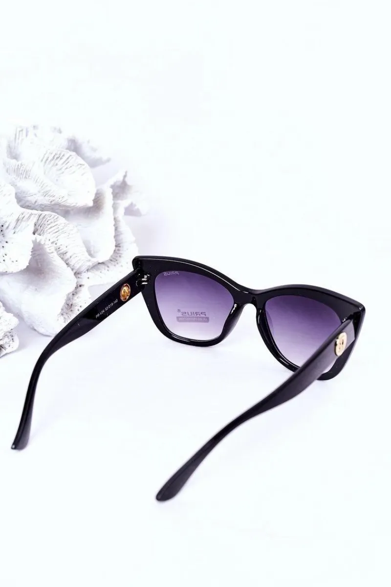 Best PRIUS Okulary Przeciwsłoneczne Cat Eye Czarne Ombre