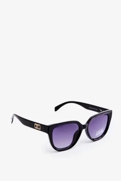 Outlet Boto Okulary Przeciwsłoneczne Damskie Ze Złotymi Detalami UV400 Czarne Czarny