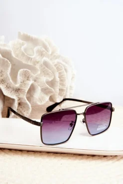 Online Okulary Przeciwsłoneczne Damskie UV400 Czarno-Niebieskie Okulary