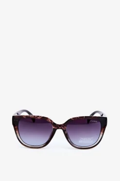 Outlet Okulary Przeciwsłoneczne Damskie Ze Złotymi Detalami UV400 Brązowe Okulary