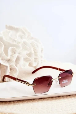 Okulary>PRIUS Okulary Przeciwsłoneczne Damskie UV400 Brązowe