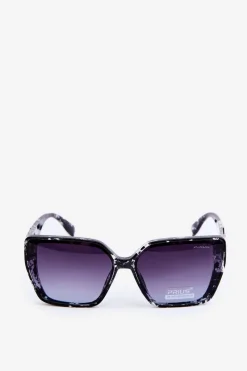 Sale Okulary Przeciwsłoneczne Damskie Z Ozdobnym Detalem UV400 Czarne Okulary