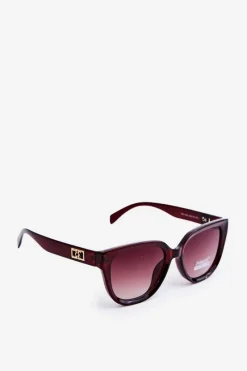 Sale Boto Okulary Przeciwsłoneczne Damskie Ze Złotymi Detalami UV400 Brązowe