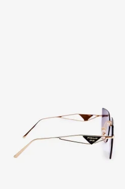 Online Okulary Przeciwsłoneczne Damskie Z Cieniowanymi Szkiełkami Złote Okulary