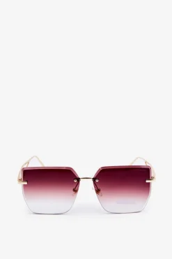 Okulary>PRIUS Okulary Przeciwsłoneczne Damskie Z Cieniowanymi Szkiełkami Złoto-Brązowe