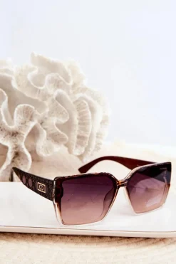 Online Okulary Przeciwsłoneczne Damskie UV400 Brązowe Okulary
