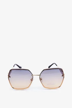 Okulary>Boto Okulary Przeciwsłoneczne Damskie Z Cieniowanymi Szkiełkami UV400 Złote