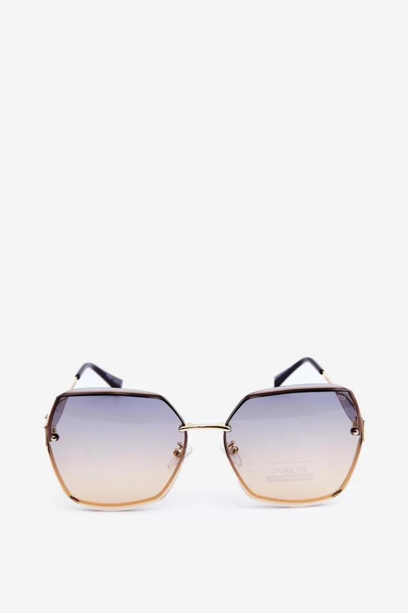 Okulary>Boto Okulary Przeciwsłoneczne Damskie Z Cieniowanymi Szkiełkami UV400 Złote