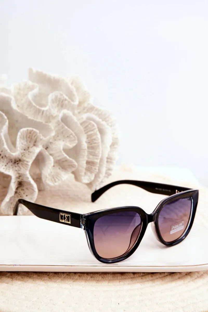 Okulary>Boto Okulary Przeciwsłoneczne Damskie Ze Złotymi Detalami UV400 Czarne