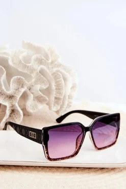 Online Boto Okulary Przeciwsłoneczne Damskie UV400 Czarno-Brązowe