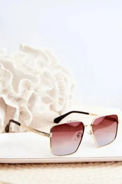 Online Boto Okulary Przeciwsłoneczne Damskie UV400 Złoto-Brązowe