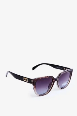 Best Okulary Przeciwsłoneczne Damskie Ze Złotymi Detalami UV400 Czarno-Różowe Okulary