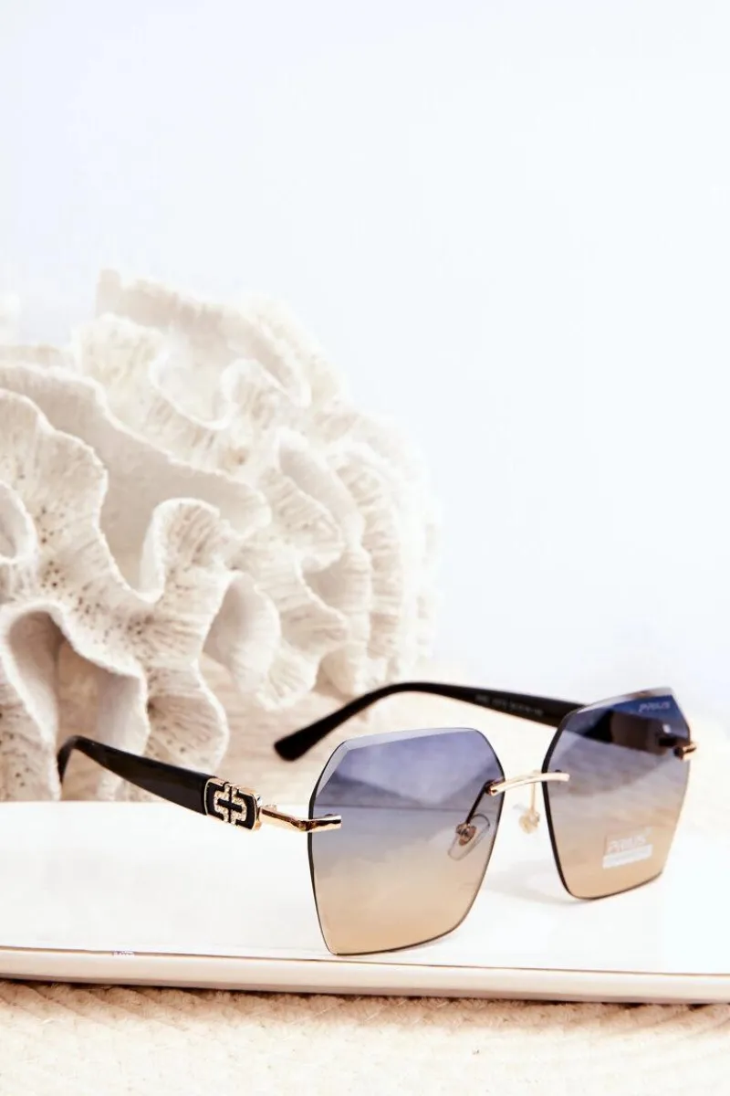 Online Okulary Przeciwsłoneczne Damskie Z Filtrem UV Czarno-Złote Okulary