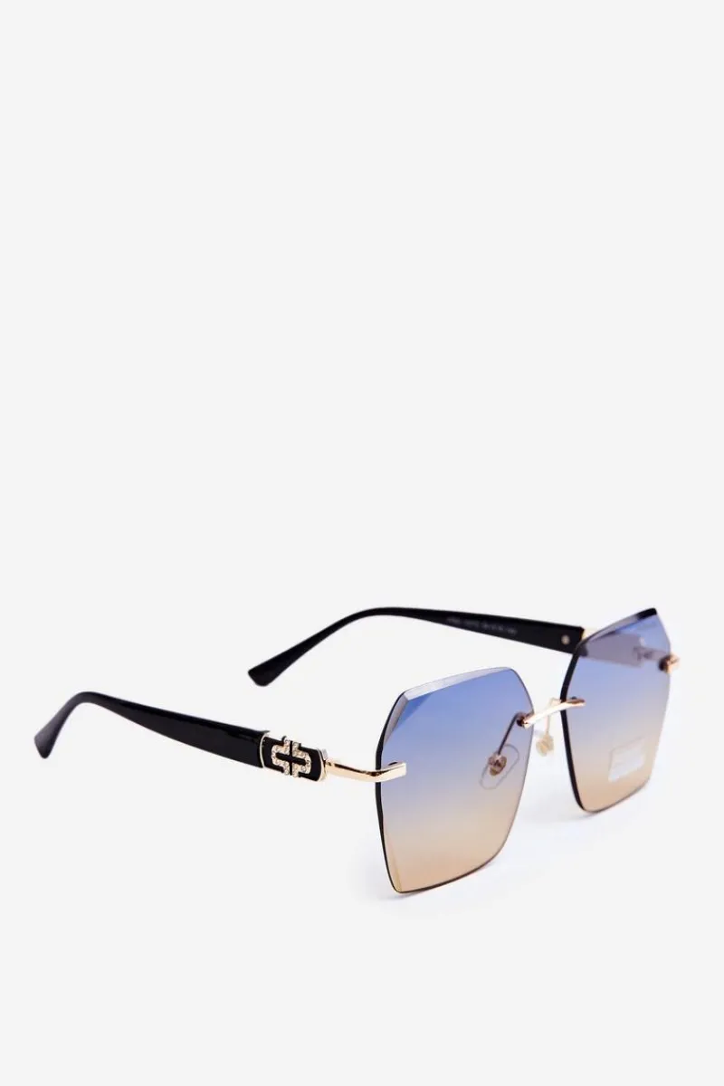 Online Okulary Przeciwsłoneczne Damskie Z Filtrem UV Czarno-Złote Okulary