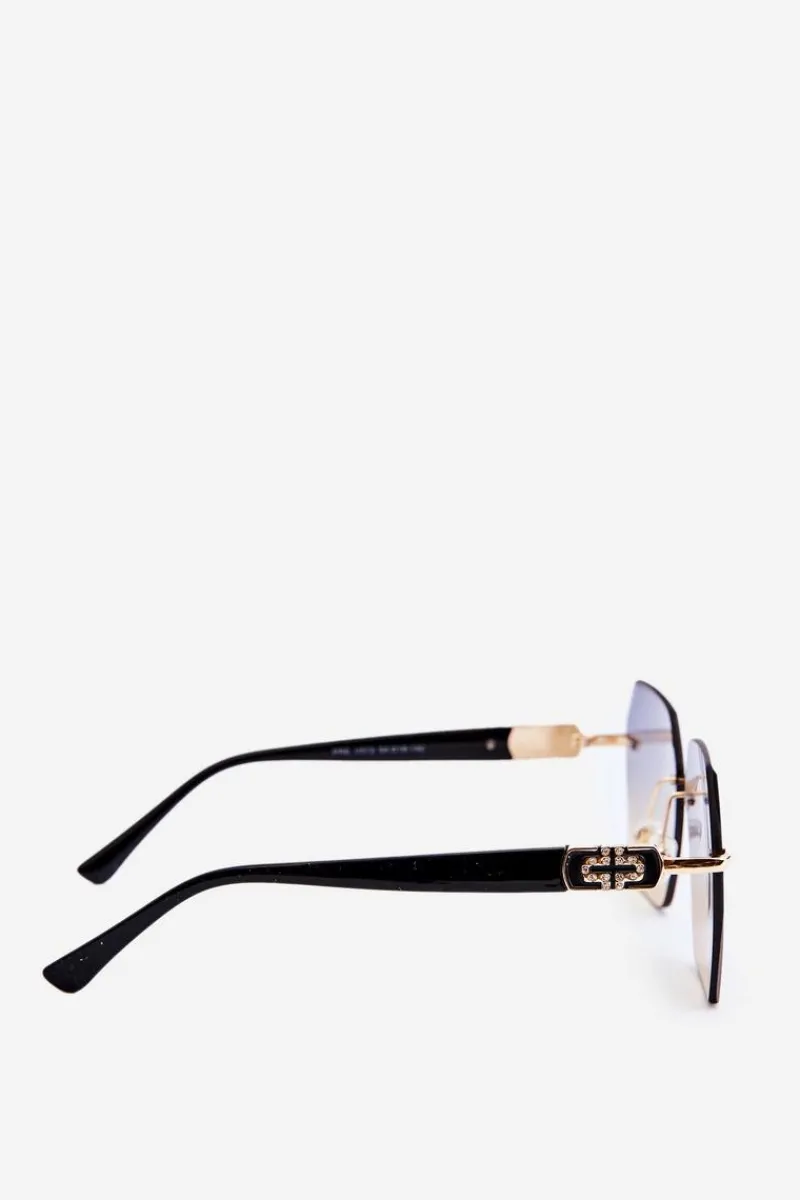 Online Okulary Przeciwsłoneczne Damskie Z Filtrem UV Czarno-Złote Okulary