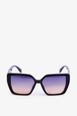 Hot Okulary Przeciwsłoneczne Damskie Z Ozdobnym Detalem UV400 Granatowe Okulary