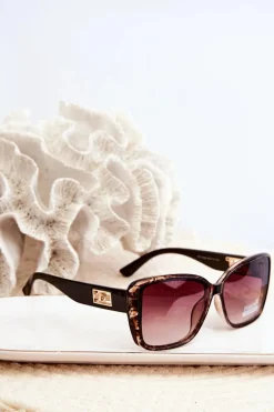 Okulary Przeciwsłoneczne Damskie UV400 Brązowe Okulary