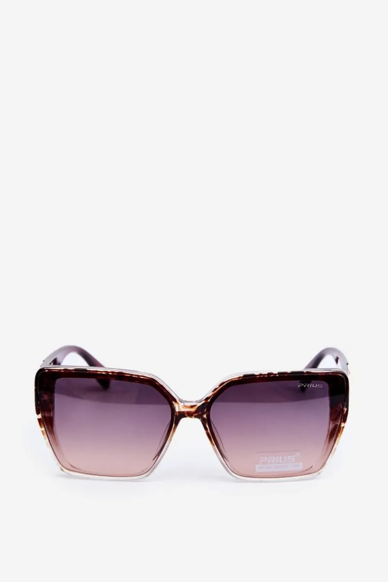 Okulary>Boto Okulary Przeciwsłoneczne Damskie Z Ozdobnym Detalem UV400 Brązowe