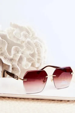 Okulary>PRIUS Okulary Przeciwsłoneczne Damskie Z Filtrem UV Brązowe