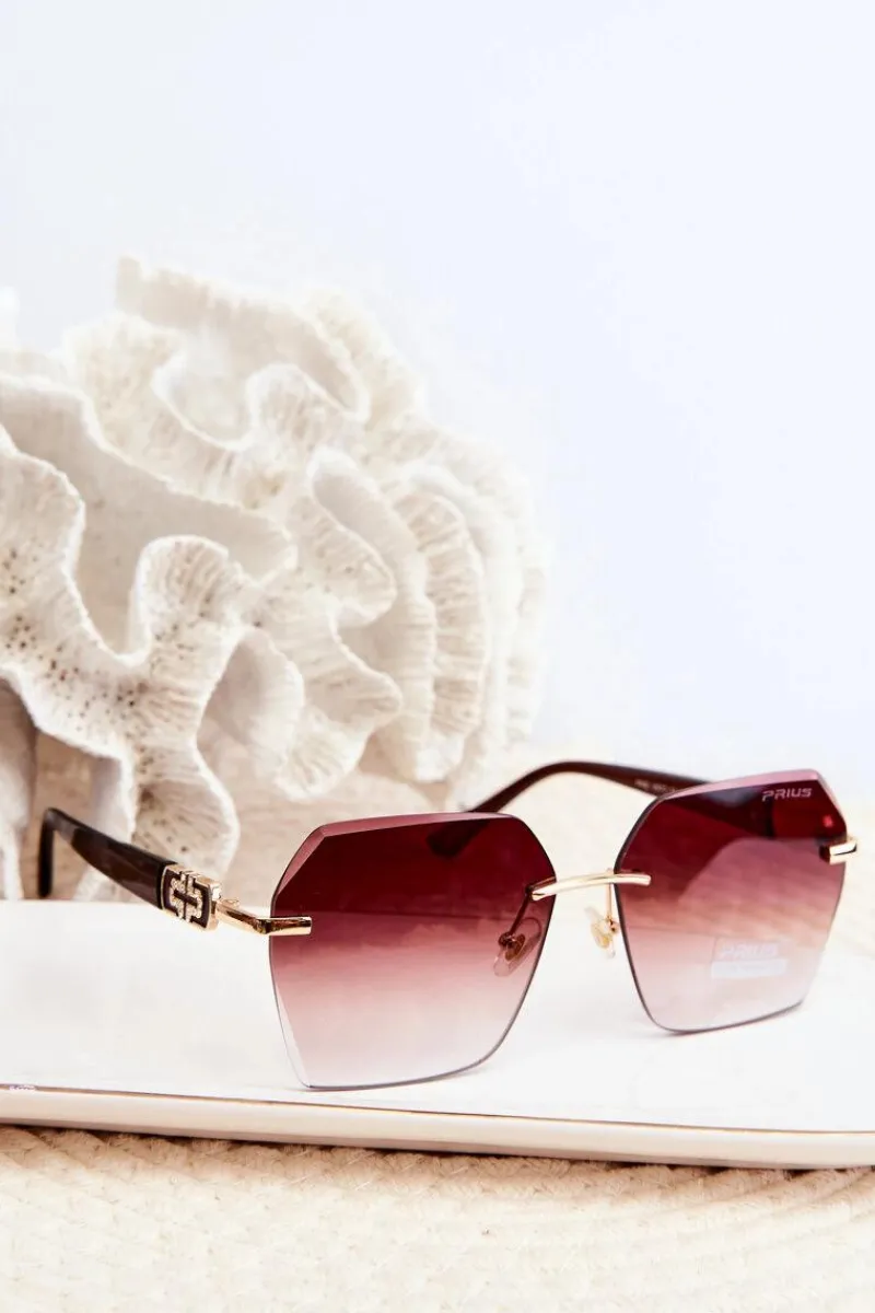 Okulary>PRIUS Okulary Przeciwsłoneczne Damskie Z Filtrem UV Brązowe