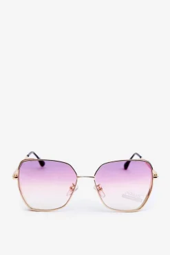 Clearance Okulary Przeciwsłoneczne Damskie Z Brokatowymi Wstawkami UV400 Różowe Okulary